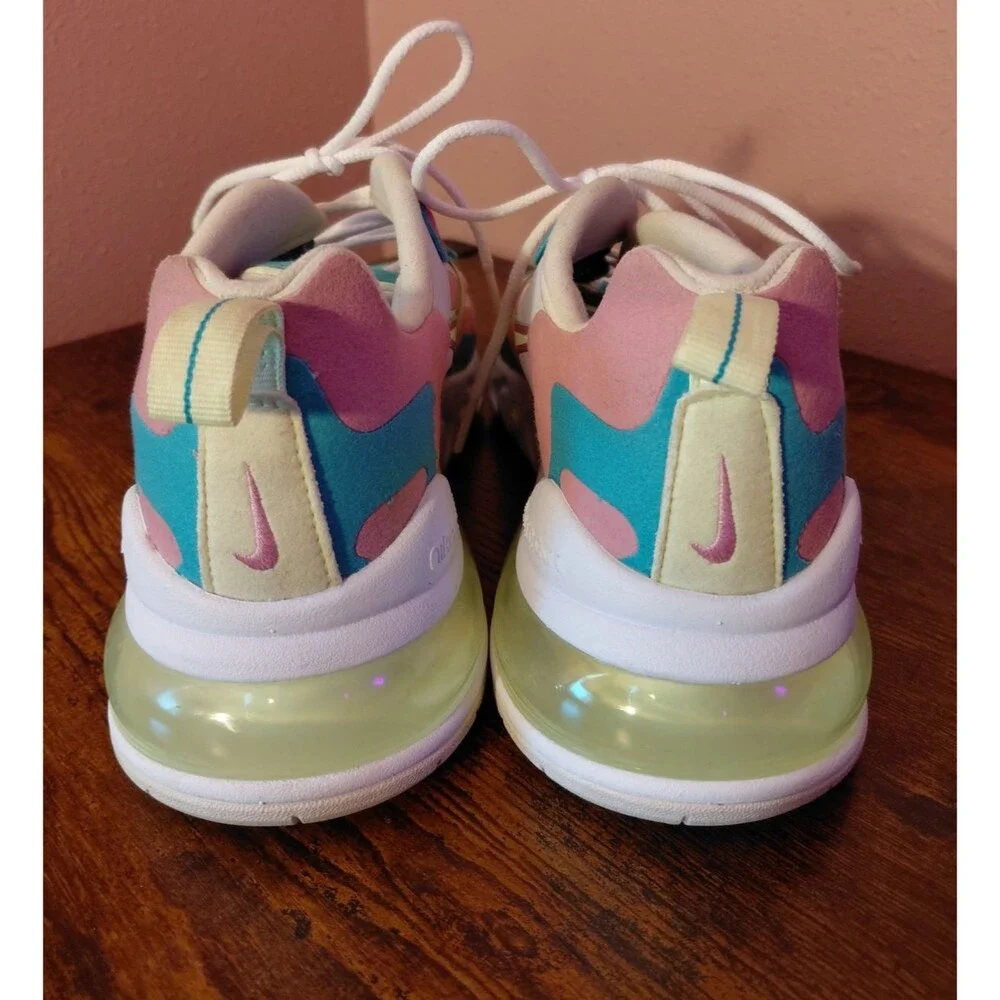 Nike Air Max 270 React White Teal Women's Size 9.5 CW7015-100 Sneakers